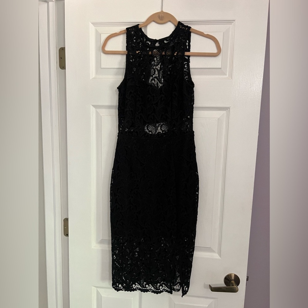 Black midi dress